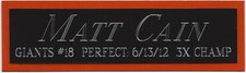 MATT CAIN GIANTS NAMEPLATE AUTOGRAPHED SIGNED BASEBALL-BAT-JERSEY-PHOTO-CAP    