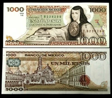 Mexico 1000 Pesos 1984 Banknote World Paper Money UNC