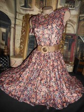 4P Circle Skirt Tea Dress Exposed Zip Slvless Pink Fully Lined