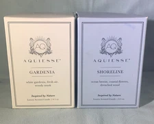 AQUIESSE GARDENIA & SHORELINE LUXURY SCENTED CANDLE PAIR 6.5 OZ INSPIRED NATURE
