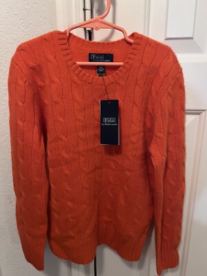 Ralph Lauren 100% cashmere orange sweater