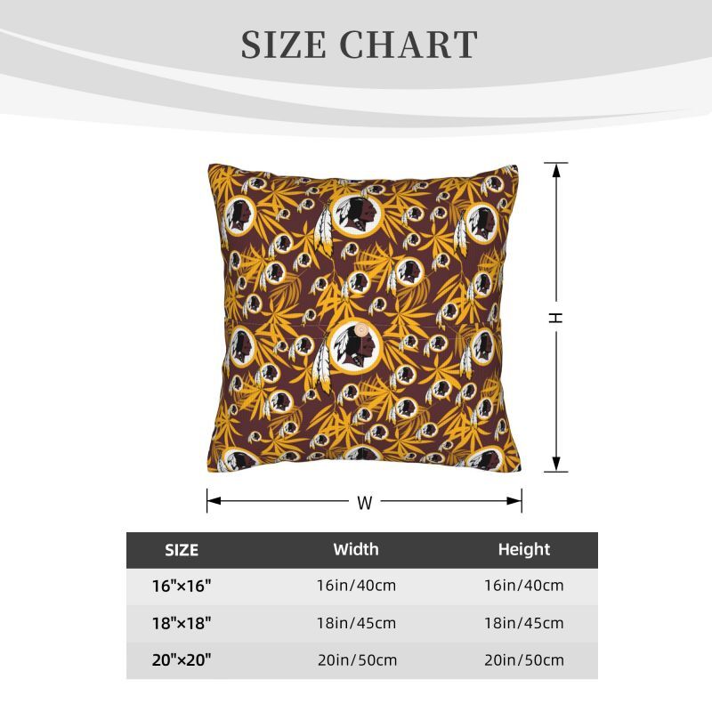 2PCS Washington Redskins Linen Decorative Throw Pillow 16-20in, with ...