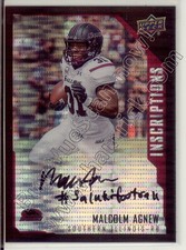 malcolm agnew rc rookie draft auto autograph southern illinois siu college #/25