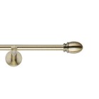 Gardinenstange 1- läufig Vorhangstange 16mm Messing Antik Altgold Wandhalterung