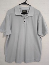 Eddie Bauer mens large gray polo shirt short sleeves
