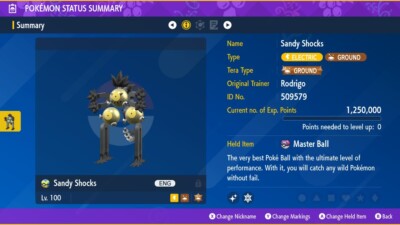  6 IVs Shiny Sandy Shocks | Pokemon Scarlet & Violet   