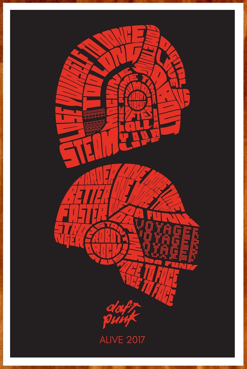DAFT PUNK Alive 2017 Ltd Ed RARE Tour Poster +BONUS Dance