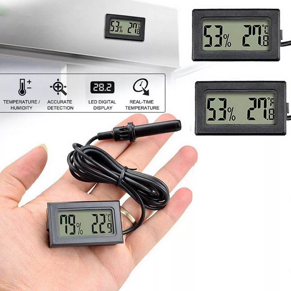 Taylor Hygrometer/Temperature/Time Digital Thermometer Plastic Black