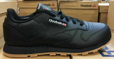 Reebok Classic Leather Junior GS Kid's Running Sneakers Black/Gum V69623 L  | eBay