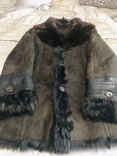 Roberto Cavalli Fur Coat Leather, Suede Coffee/brown Size Eu/it 50 Uk 40/12