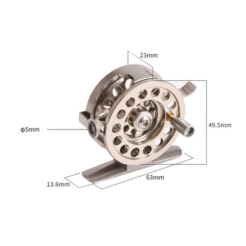 Gear ratio 1:1 Fly Fishing Reel Aluminum Alloy Fly Reel Smooth Ice Fishing Reel - Picture 4 of 25