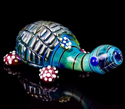 Turtle ANIMAL GLASS HAND PIPE Unique Pipe CUTE Spoon Pipe Free Shipping *USA*