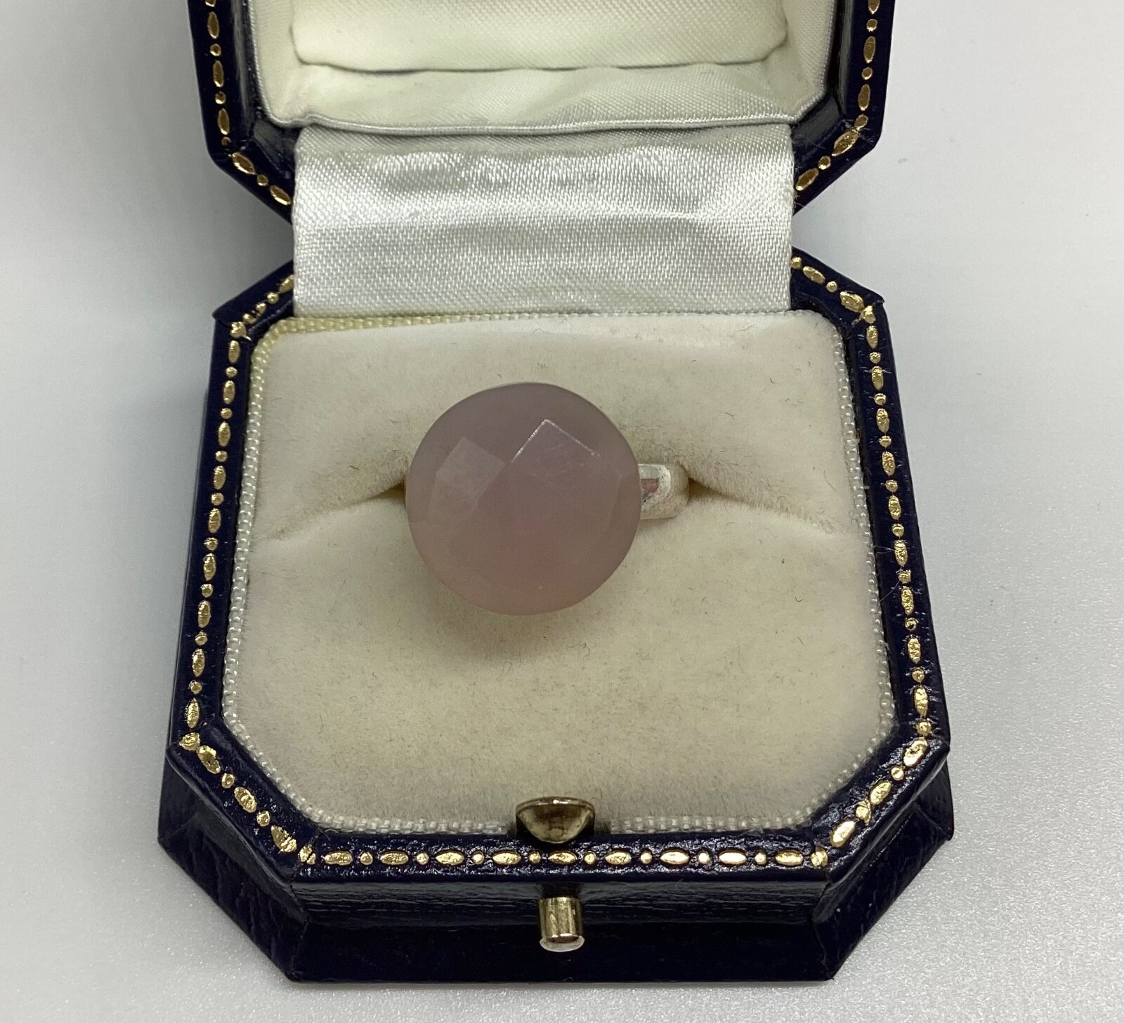 Faceted Gemstone Solid 925 Silver Ring TGGC Size … - image 1