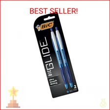 BIC Atlantis Original Retractable Ball Pen, Medium Point (1.0 mm), Blue, 2-Count