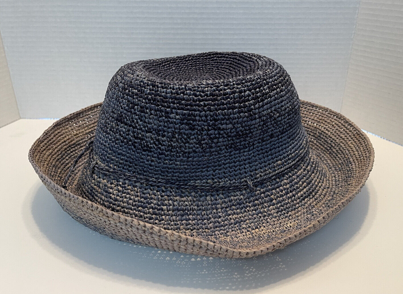 HELEN KAMINSKI 'PROVENCE 10' PACKABLE RAFFIA HAT BLUE