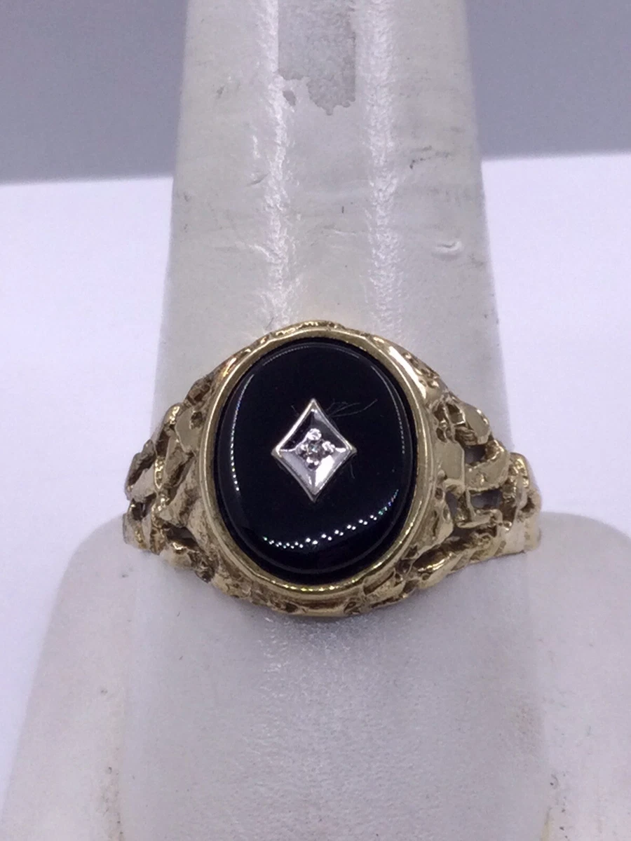 Men's onyx and diamond ring sale