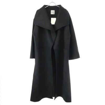 TOTEME Totem Signature Wool Cashmere Coat 211-110-717 Black S