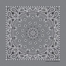 Carolina Creative Bandanna Charcoal Paisley Print 22" x 22" Hav-A-Hank Gray