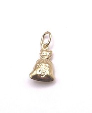 9ct Gold Money Bag Charm Yellow Gold Pot of Gold Charm Money lucky Charm Gift