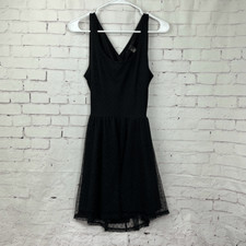 Forever 21 Dress Womens Small S Criss Cross Open Back Cocktail Sleeveless Black