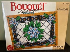 Bouquet Crafts Latch Hook Primrose Kit 227 Size 20x27 NEW