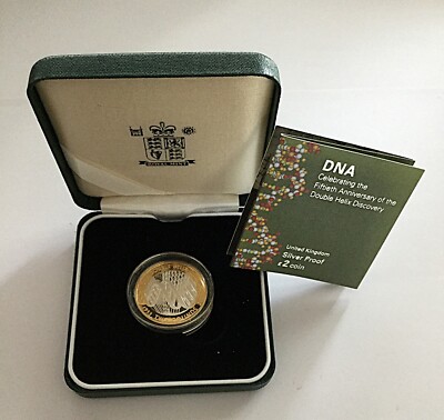 2003 QUEEN ELIZABETH II DNA DOUBLE HELIX SILBER £2 MÜNZE