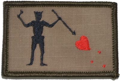 Edward Teach Blackbeard Pirate Flag - 2x3 Military/ Patch Hook