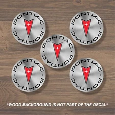 Pontiac Wheel Center Cap Overlay x5, Vinyl Decal Sticker
