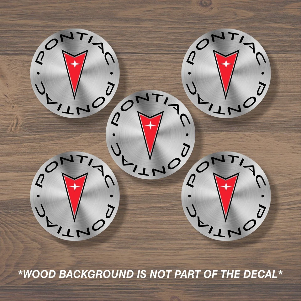 Pontiac Wheel Center Cap Overlay x5, Vinyl Decal Sticker