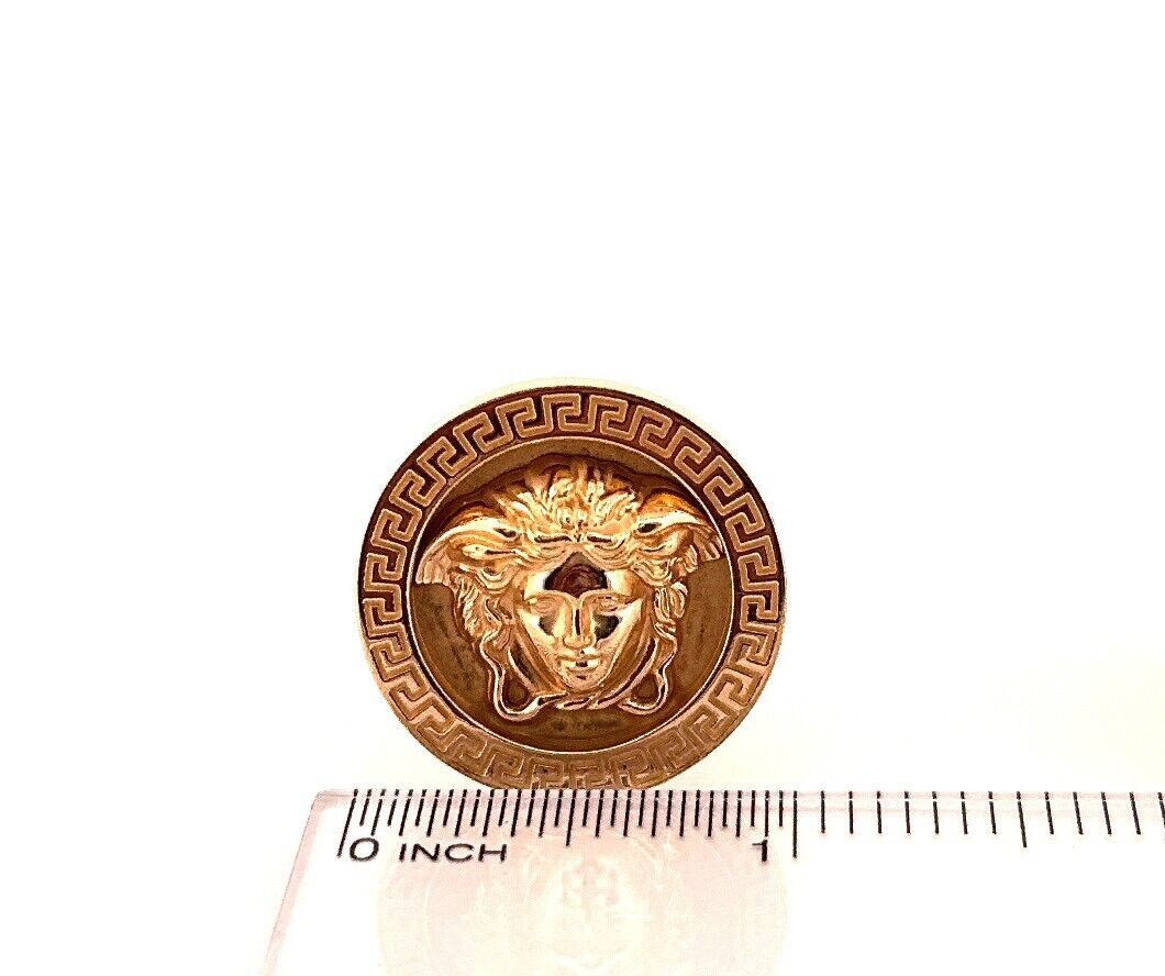 Gianni Versace 18K Yellow Gold Greek Medusa Cufflinks | eBay