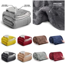 Sherpa Fleece Blankets Plush Fleece Super Soft Light Weight Mink Sofa Bed Throws