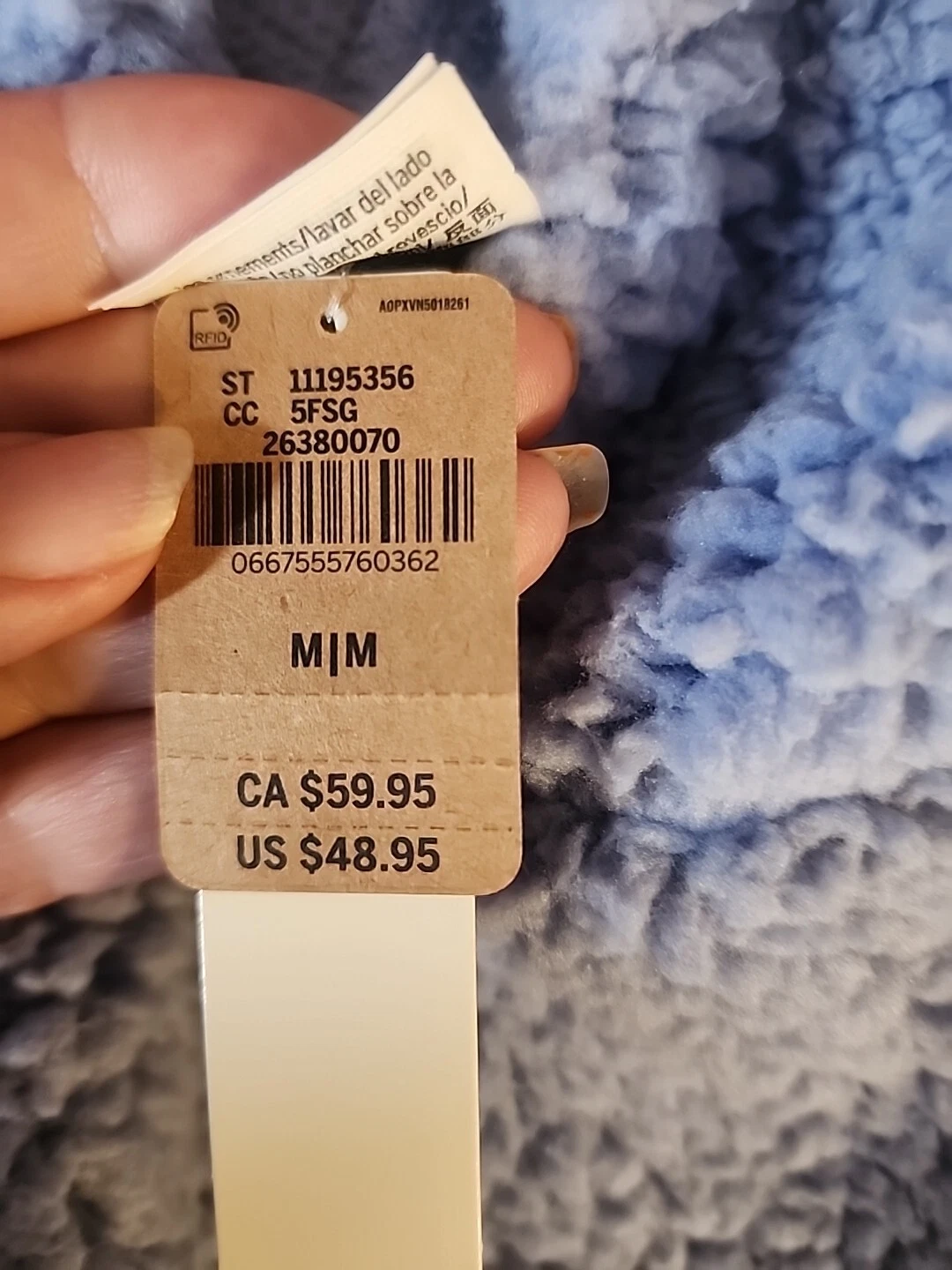 UNDERCOVER Felpa con cappuccio Victoria’s Secret ROSA Sherpa Fuzzy nuova con etichette taglia media BLU