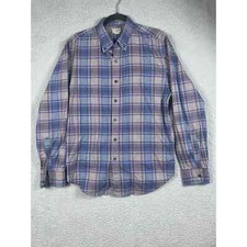 J. Crew Men's Button Up Plaid Shirt Size L Cotton Tailored woven