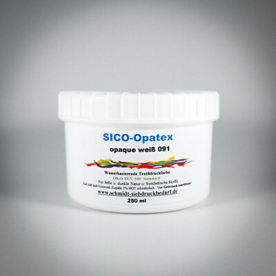 250ml SICO OPATEX 091 opaque weiß | Siebdruckfarbe für helle & dunkle Textilien