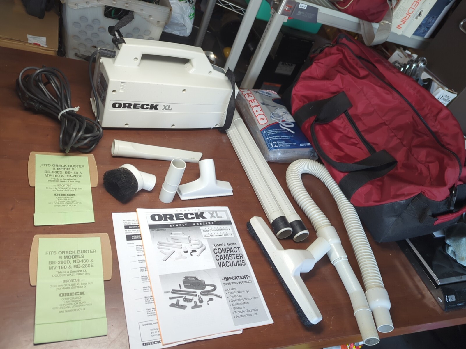 Oreck XL Compact Canister Vacuum Cleaner BB870AW White Loaded With