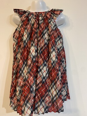 NEU GAP PLATTIERTES KARIERTES KLEID GRÖSSE 3 JAHRE ROT GRAU WEISS 100 % POLYESTER