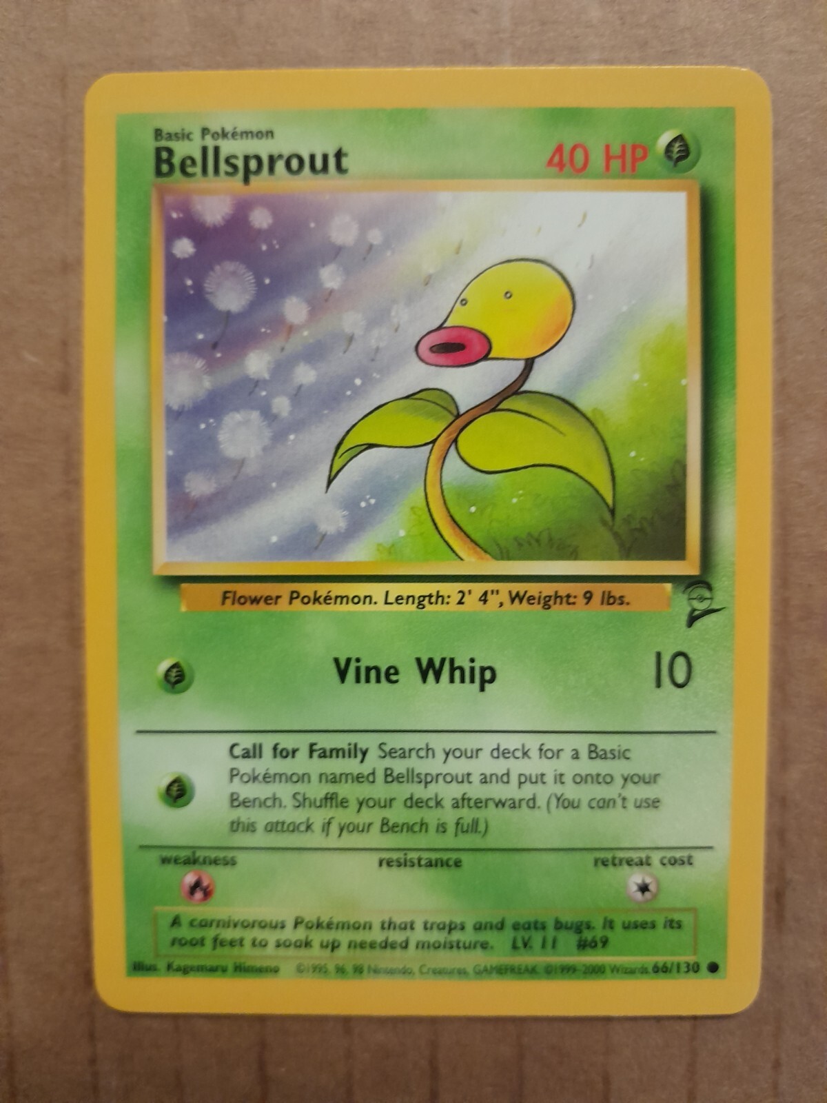 Pokemon Bellsprout 66/130 Base Set 2 NM See Pictures