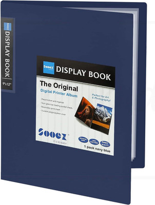 3 Pocket Binder With Plastic Sleeves 9X12 Navy Blue Display 60 Page Presentation