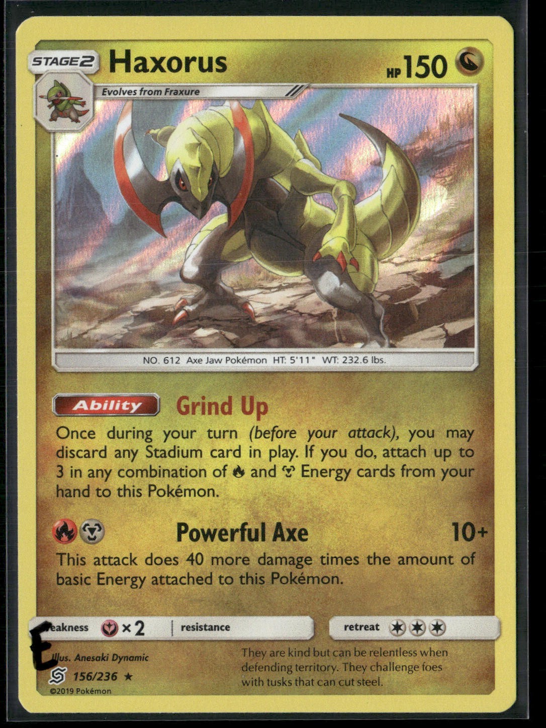 Pokemon - Haxorus 156/236 Holo Unified Minds NM