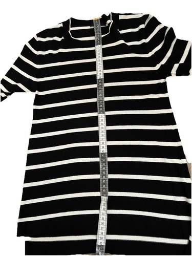 Cue Black Striped Lightweight Knit Top-Comfy-Workwear-Casual-Size S - Picture 7 of 10