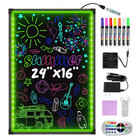 24" X 16" Outdoor/Indoor LED Message Bulletin Board, Erasable Neon Effect Restau