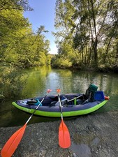 Kayak canoa Itwit 2 posti gonfiabile completo di pagaie e kit gonfiaggio manuale