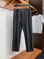 Brunello Cucinelli Men’s Spring Linen-Cotton Stretch Denim Casual Trousers