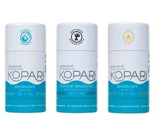 Kopari Aluminum Free Deodorant Combo 3 Pack  Vegan, Gluten Free, Cruelty Fre...