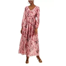 I.N.C. INTERNATIONAL CONCEPTS Snake Print Maxi Dress 8 Long Sleeve V-Neck NWOT