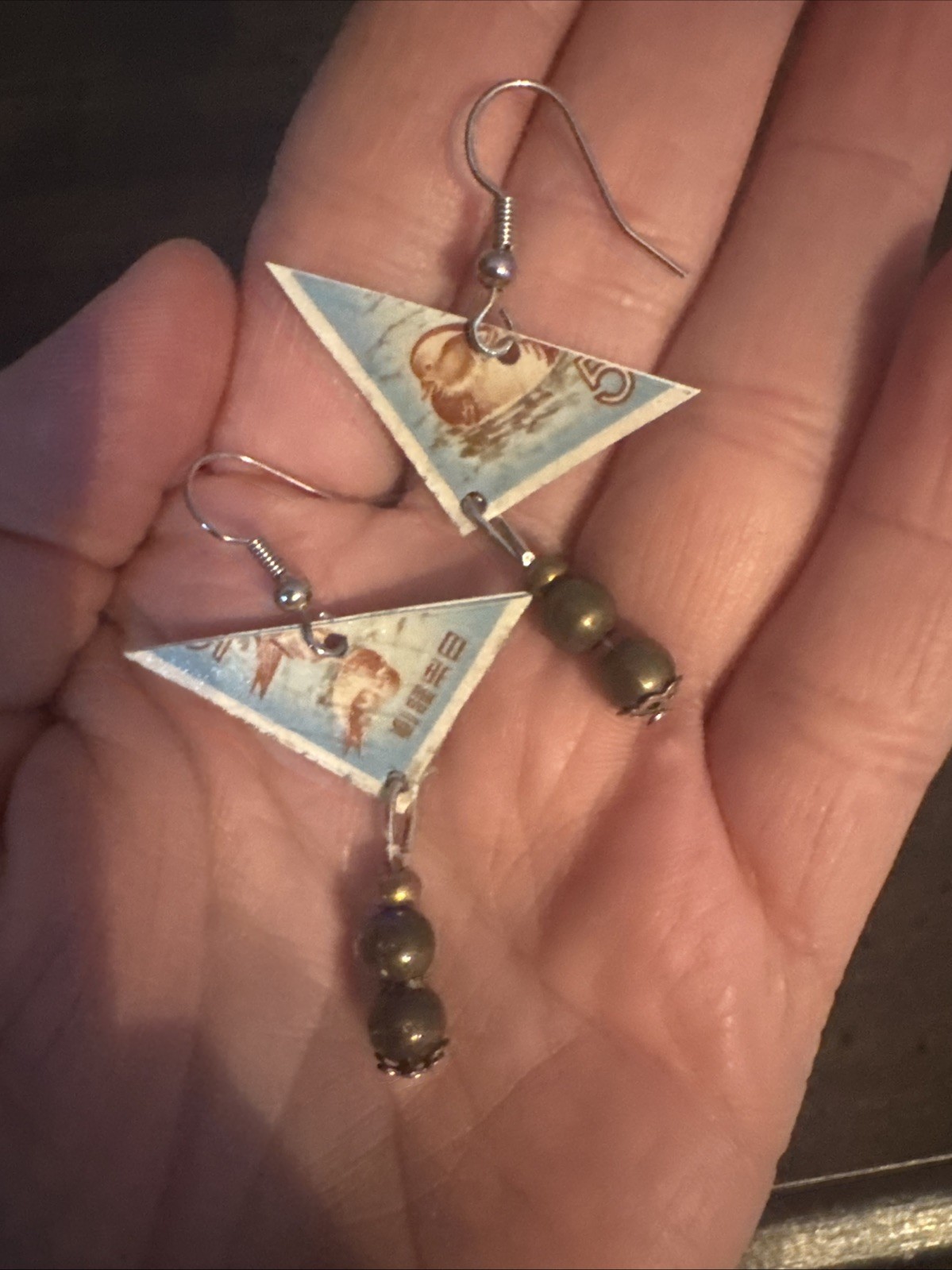 Postage Stamp Dangle Earrings - image 2