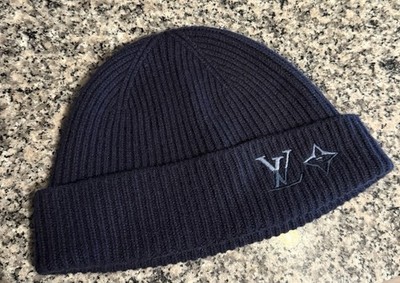 Preowned Louis Vuitton LV Dual Beanie M79095 Blue. Ships ASAP! 