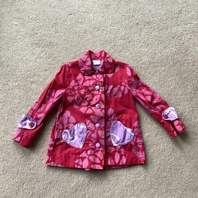 GLOBAL MAMAS GIRLS 4 BUTTON FRONT LONG SLEEVED TOP/ MAYBE COAT, HEART POCKETS