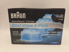 Braun Clean and Renew Refill Cartridges, 4 Packs Lemon Fresh Formula NIB Sealed