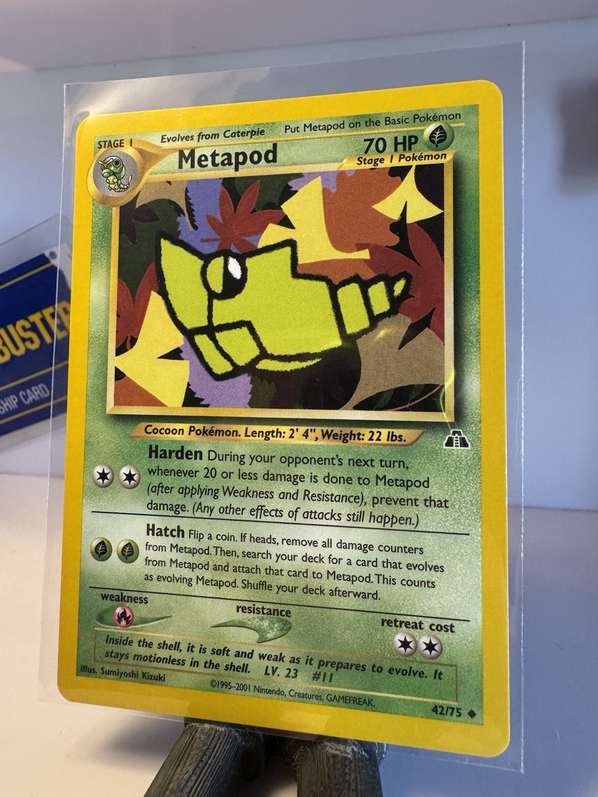 Metapod 42/75 Pokemon Neo Discovery Vintage Uncommon Rasta Leaf TCG VLP-NM